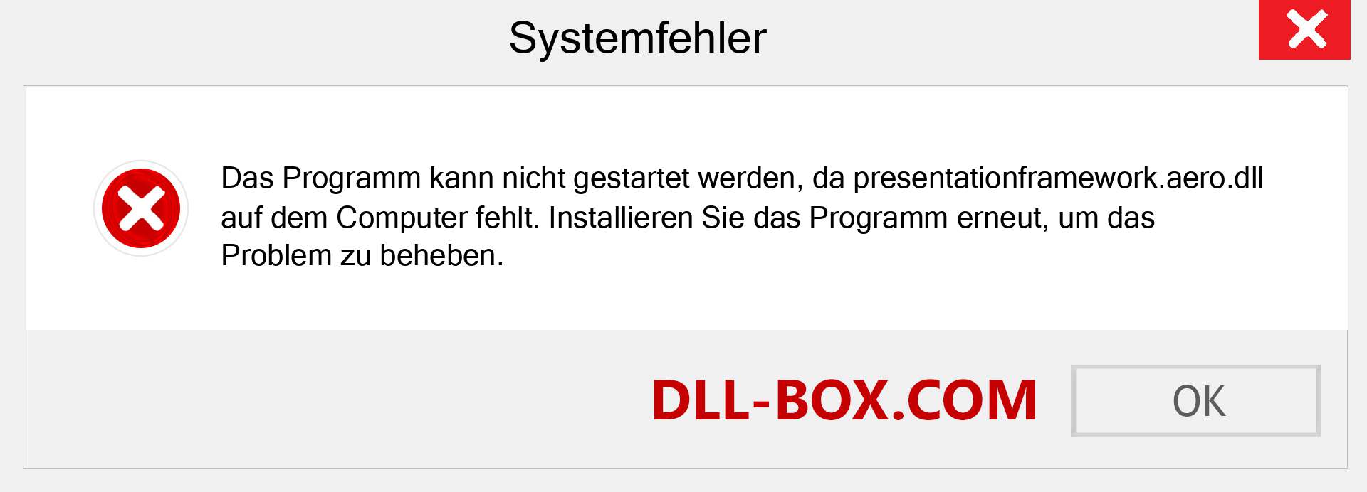 presentationframework.aero.dll-Datei fehlt?. Download für Windows 7, 8, 10 - Fix presentationframework.aero dll Missing Error unter Windows, Fotos, Bildern